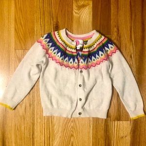 Mini boden fair isle cardigan